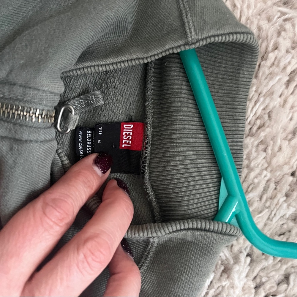 Vintage Diesel Khaki Green Logo zip Jacket - Picture 5 of 5